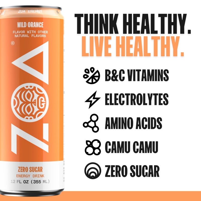 ZOA Zero Sugar Energy Drinks, Remix Variety Pack - Sugar Free with Electrolytes, Healthy Vitamin C, Amino Acids, Essential B-Vitamins, and Caffeine from Green Tea - 12 Fl Oz (Pack of 12) - Image 2